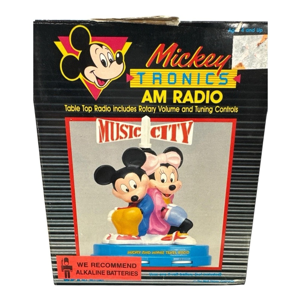 Mickey Tronics FM/AM Radio Music City Table Top Radio with Box Tested Works